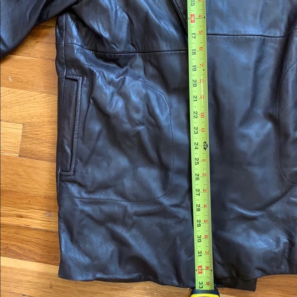 Brown Leather Winter Jacket - Picture 8 of 8